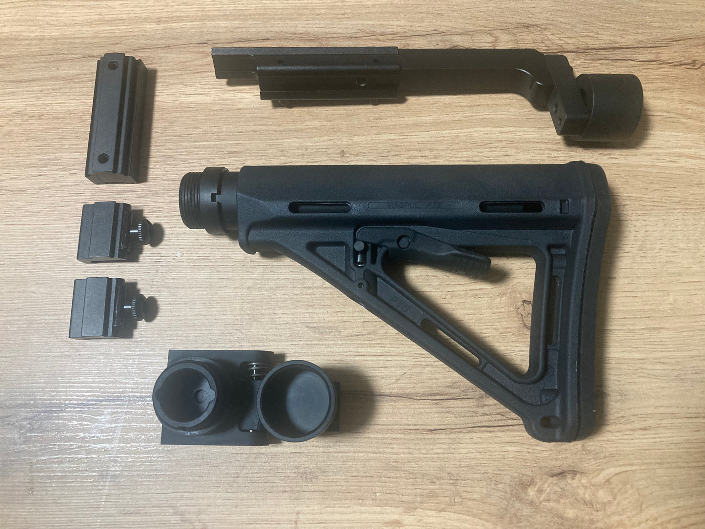 Tactical universal stock AR15/LR300-style compatible with almost all air pistols, aluminum build, NO 3D print