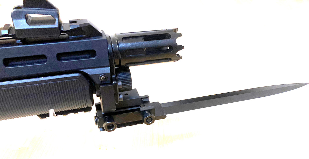 Universal Picatinny Bajonett aus Edelstahl, u.a für Home Defence Umarex HDR HDP HDB HDS HDX, First Strike, Byrna, TIPX, Steambow etc
