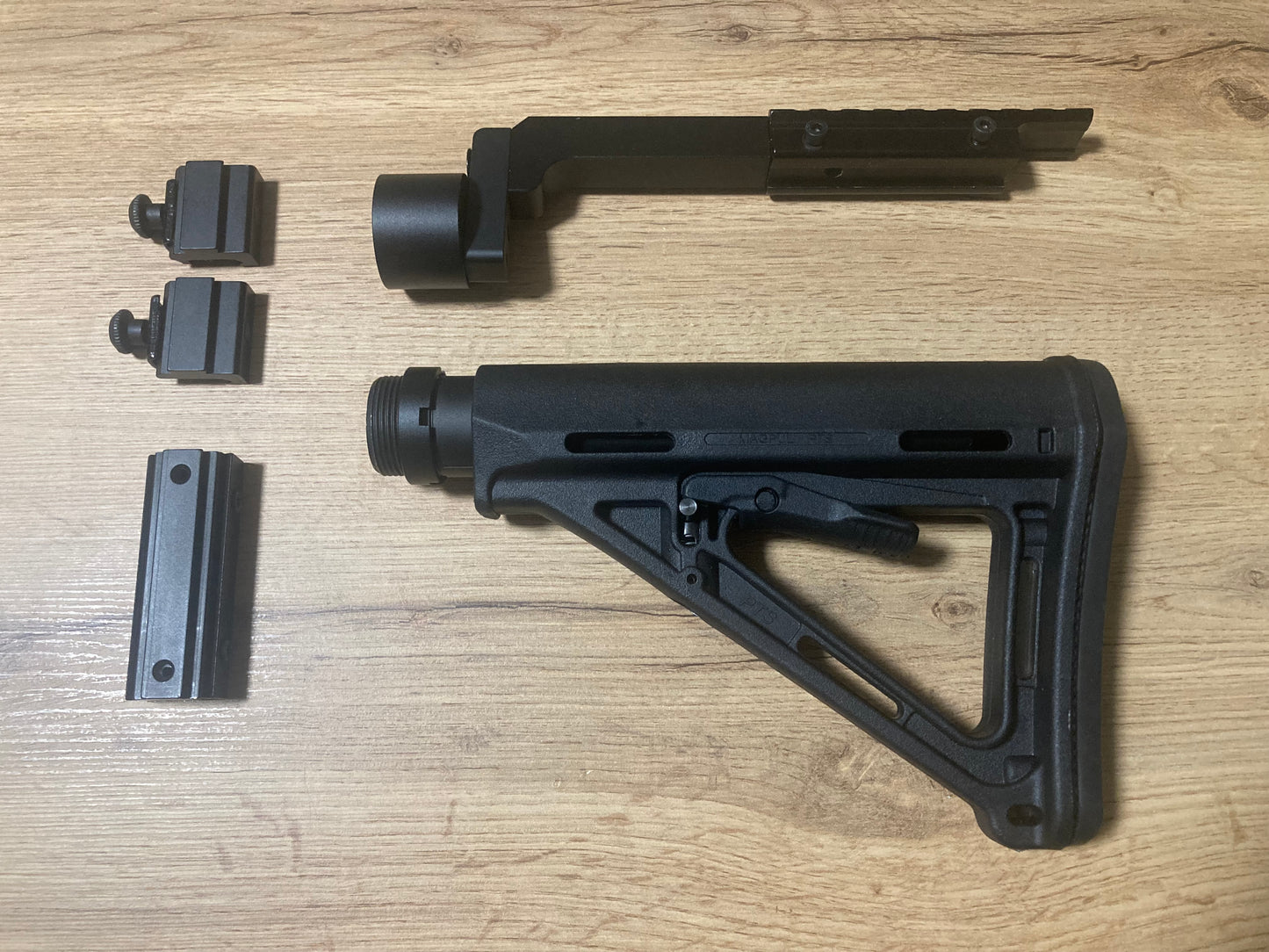 Tactical universal stock AR15/LR300-style compatible with almost all air pistols, aluminum build, NO 3D print