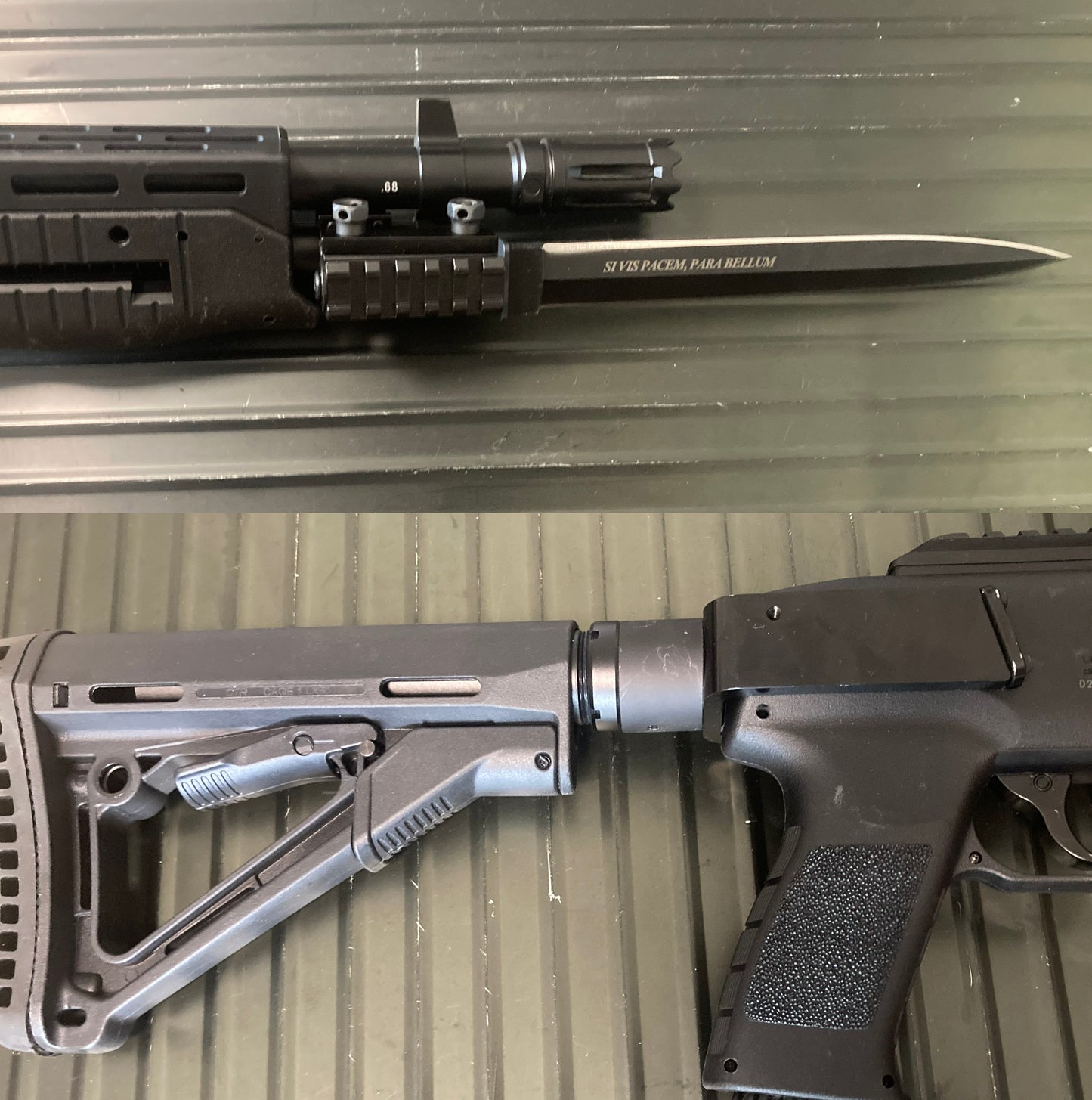 Combat Package for Umarex TB68 HDB 68 Paintball Shotgun: Stock and Steel Bayonet, easy installation, extremely robust