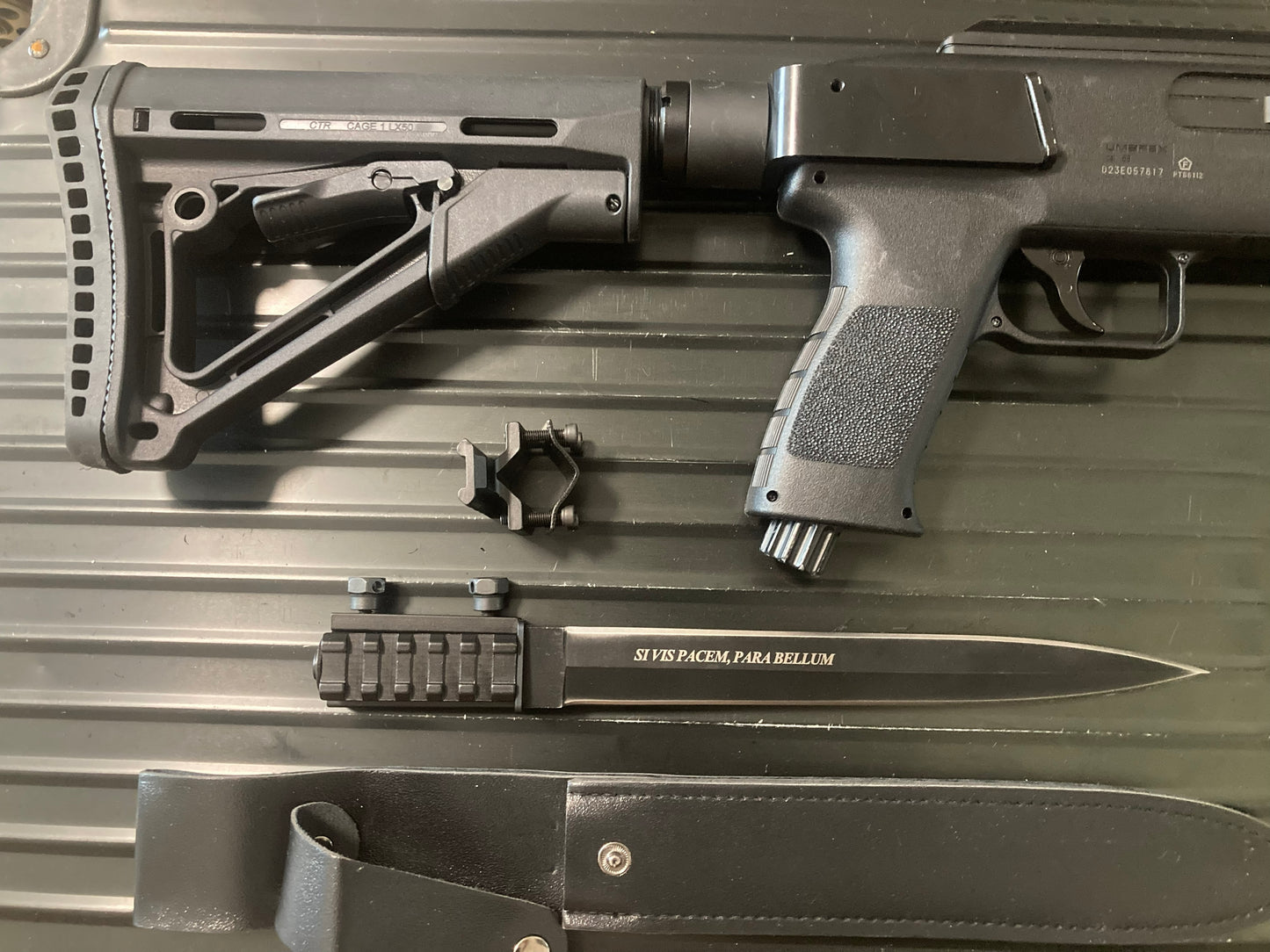 Combat Package for Umarex TB68 HDB 68 Paintball Shotgun: Stock and Steel Bayonet, easy installation, extremely robust