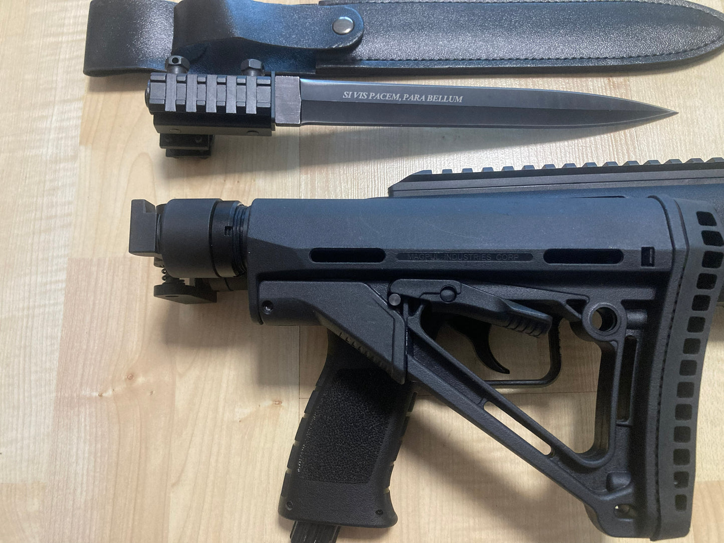 Combat Package for Umarex TB68 HDB 68 Paintball Shotgun: Stock and Steel Bayonet, easy installation, extremely robust