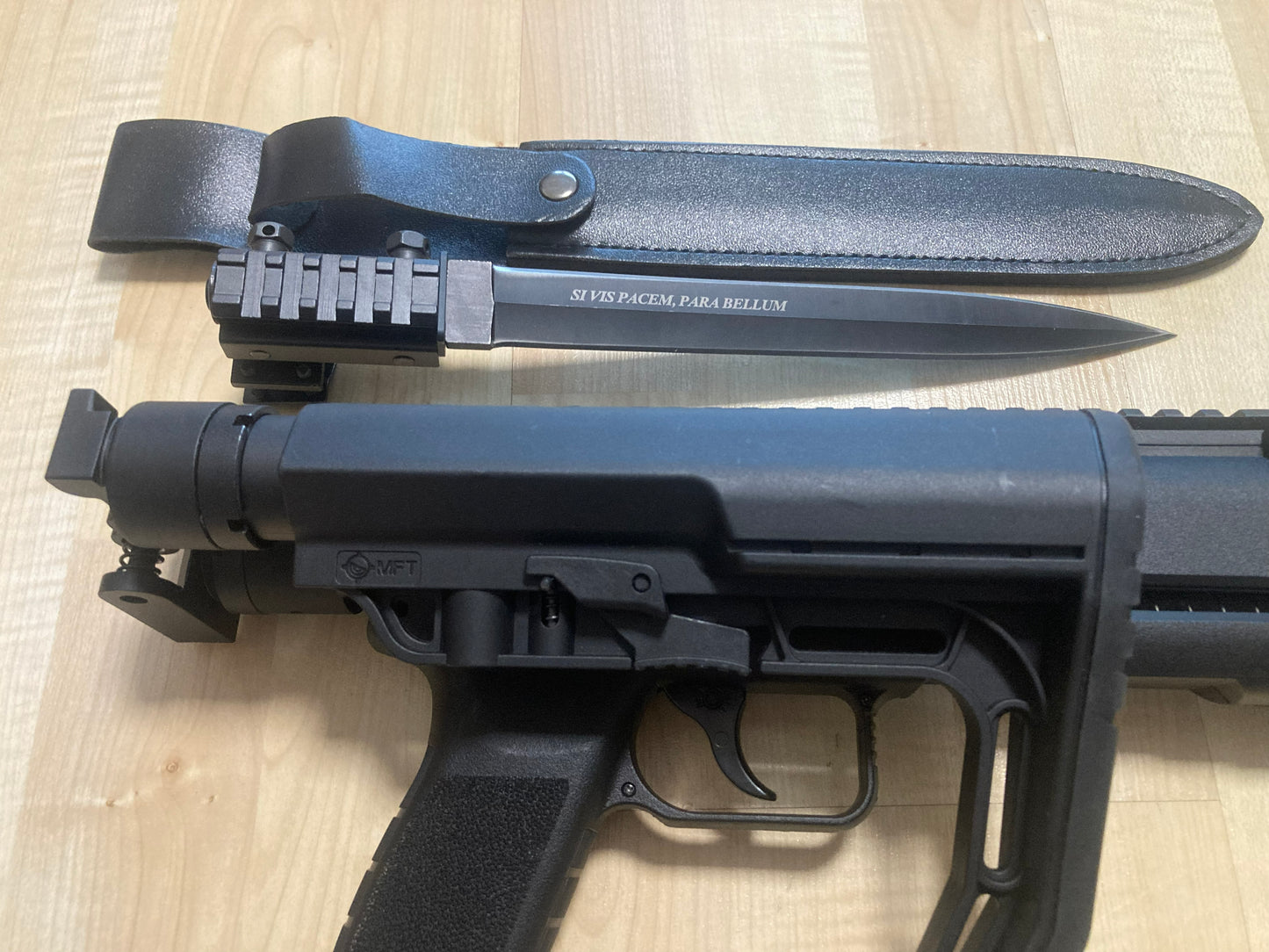 Combat Package for Umarex TB68 HDB 68 Paintball Shotgun: Stock and Steel Bayonet, easy installation, extremely robust